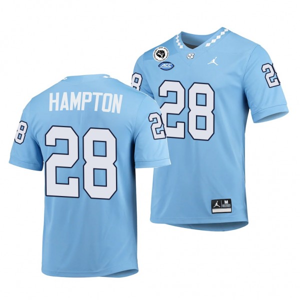 North Carolina Tar Heels #28 Omarion Hampton 2022-23 Game Blue College Football Jersey Men's