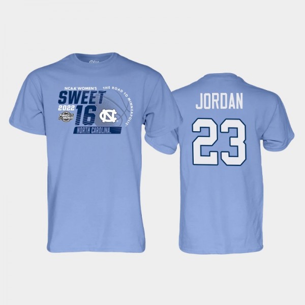 UNC College Basketball Michael Jordan #23 2022 NCAA Women's Basketball Tournament March Madness Sweet Sixteen Jumpball Blue T-Shirt