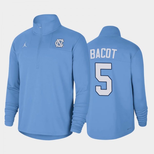 College Basketball North Carolina Tar Heels Armando Bacot #5 Half-zip Blue Jacket
