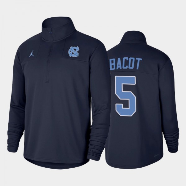 College Basketball North Carolina Tar Heels Armando Bacot #5 Half-zip Mock neck Navy Jacket Performance