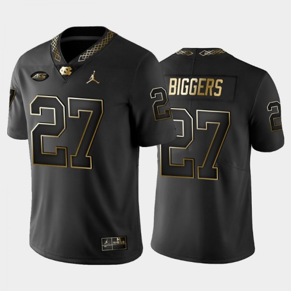 UNC Tar Heels College Football #27 Giovanni Biggers Black Golden Edition Alternate Game Jersey
