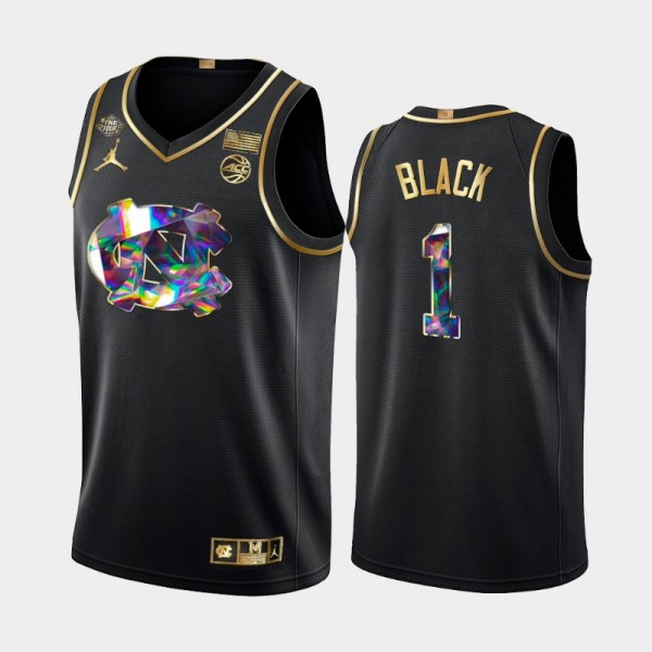 UNC Tar Heels College Basketball #1 Leaky Black Black 2022 Final Four Diamond Edition Jersey