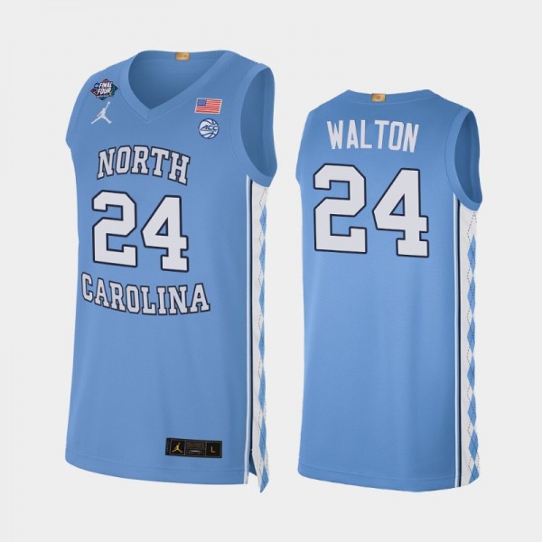 North Carolina Tar Heels college Basketball #24 Kerwin Walton Blue Alumni Limited 2022 March Madness Final Four Jersey