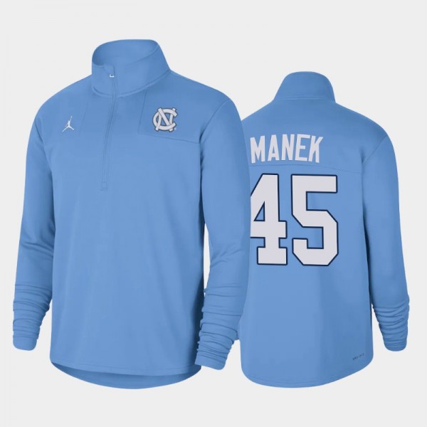 College Basketball North Carolina Tar Heels Brady Manek #45 Half-zip Blue Jacket