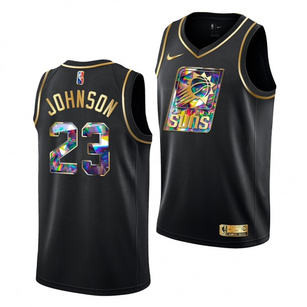 Cameron Johnson #23 Suns Diamond Logo Black Jersey...