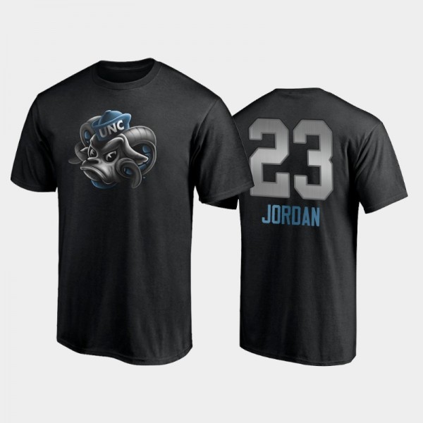 College Basketball UNC Tar Heels Michael Jordan #23 Mignight Mascot Black T-Shirt