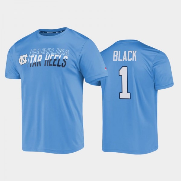 College Basketball UNC Tar Heels Leaky Black #1 Slash Stack Blue T-Shirt