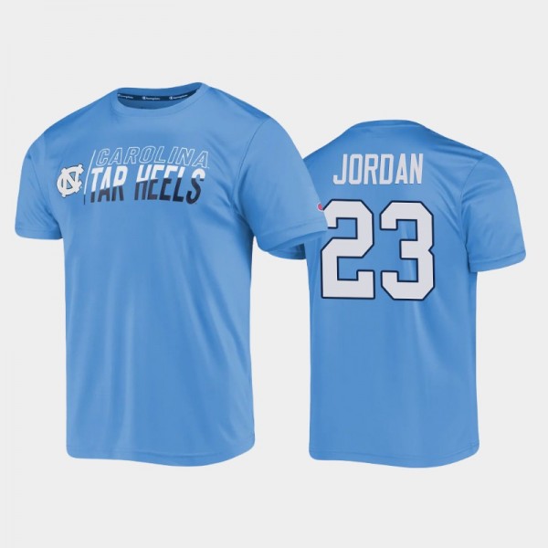 College Basketball UNC Tar Heels Michael Jordan #23 Slash Stack Blue T-Shirt
