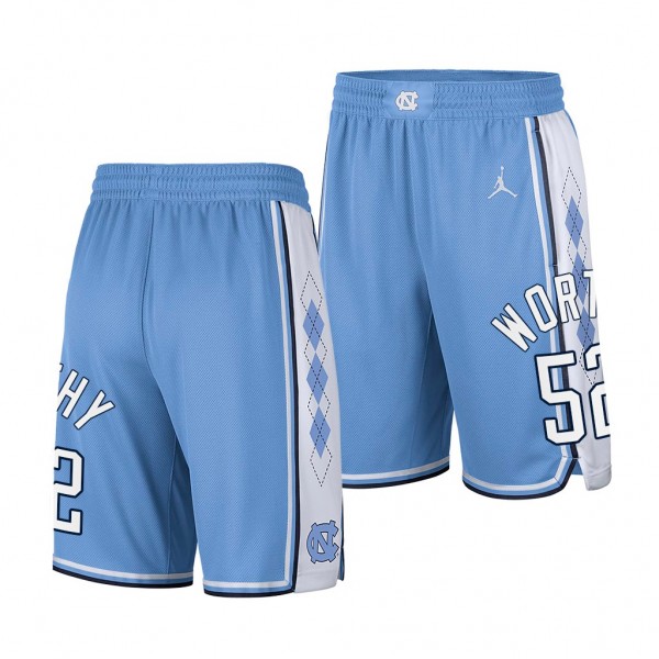 North Carolina Tar Heels James Worthy #52 College Basketball Alumni Blue Shorts