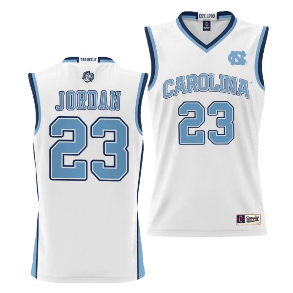 Michael Jordan UNC Tar Heels #23 White NIL Basketball Jersey Unisex Lightweight