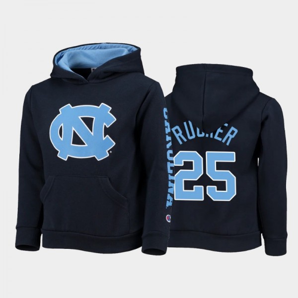 Youth UNC Tar Heels College Football #25 Kaimon Rucker Field Day 2-Hit Pullover Navy Hoodie