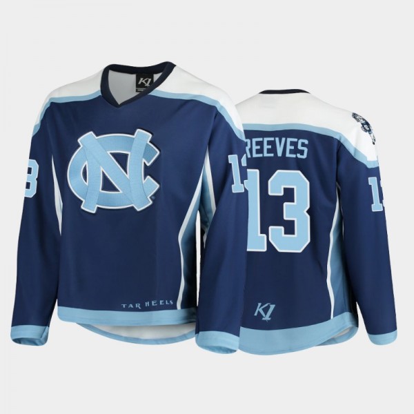 North Carolina Tar Heels College Hockey #13 Ian Reeves Navy Replica Hockey Jersey