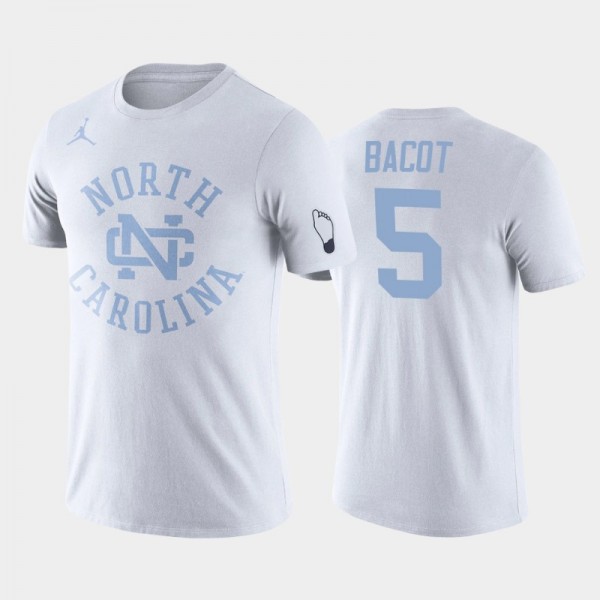 North Carolina Tar Heels College Basketball Armando Bacot #5 White Retro 2-Hit T-Shirt