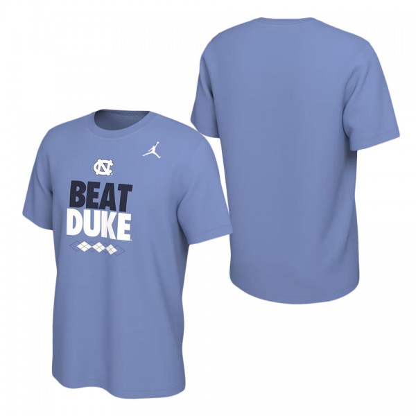 North Carolina Tar Heels Jordan Brand Beat Duke Basketball Rivalry T-Shirt Carolina Blue