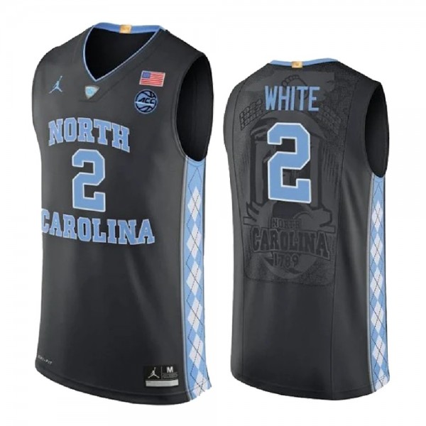 North Carolina Tar Heels Men's Basketball Coby White #2 Black Basketball Jersey