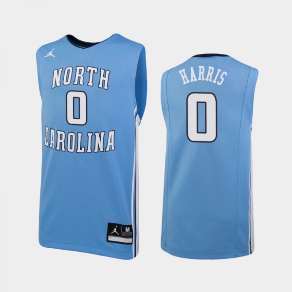 Youth UNC Tar Heels College Basketball Anthony Harris #0 Blue Replica Jersey