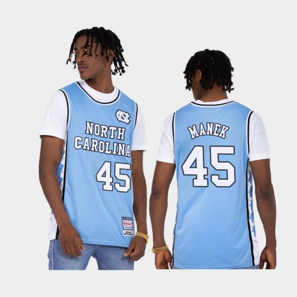 North Carolina Tar Heels Men's Basketball Brady Manek #45 Blue Alternate Jersey