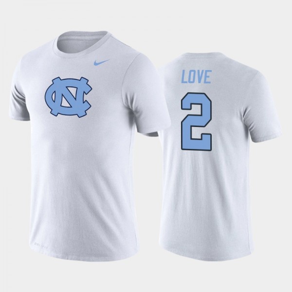 North Carolina Tar Heels College Basketball #2 Caleb Love White Legend T-Shirt