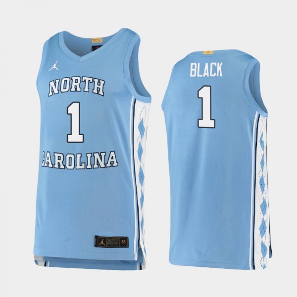 North Carolina Tar Heels Men's Basketball Leaky Black #1 Carolina Blue Alumni Limited Jersey