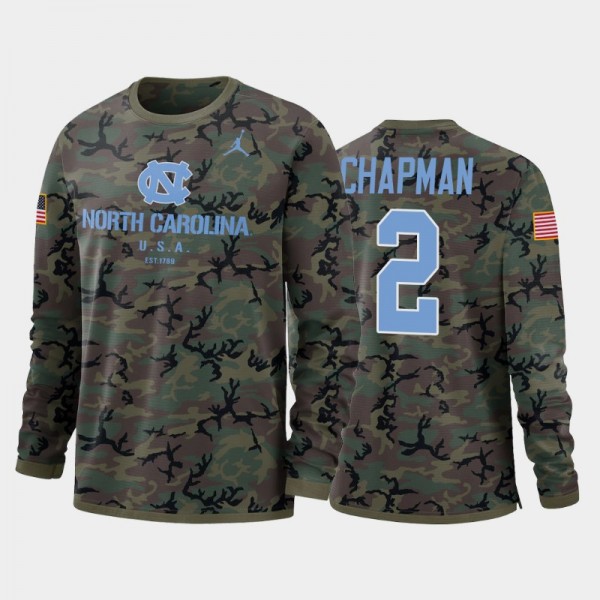 North Carolina Tar Heels College Football Don Chapman #2 Camo Performance Long Sleeve T-Shirt