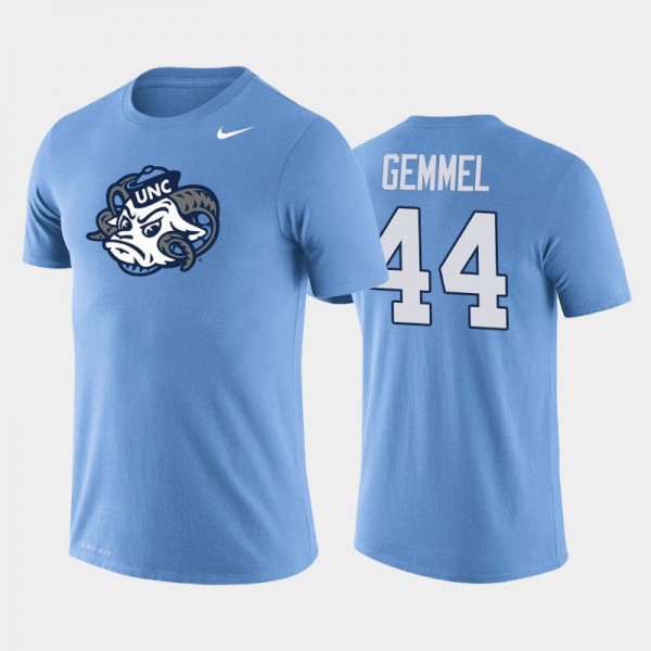 North Carolina Tar Heels College Football #44 Jeremiah Gemmel Blue Legend T-Shirt