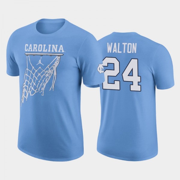 North Carolina Tar Heels College Basketball Kerwin Walton #24 Blue Icon T-Shirt