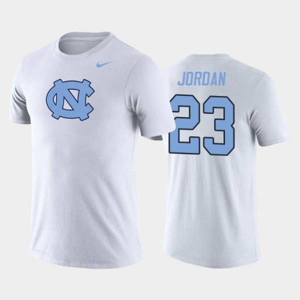 North Carolina Tar Heels College Basketball #23 Michael Jordan White Legend T-Shirt