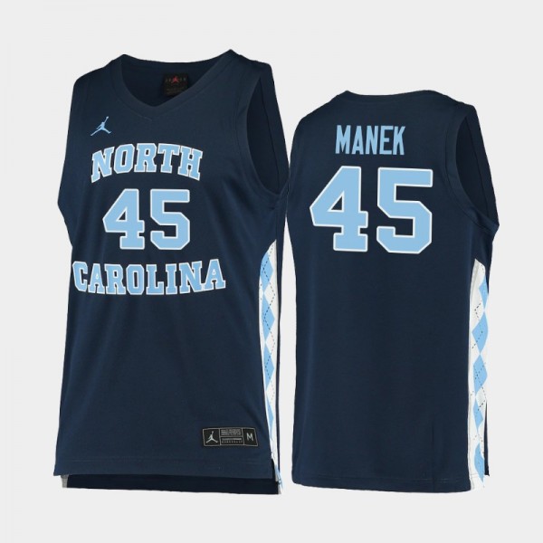 North Carolina Tar Heels Men's Basketball Brady Manek #45 Navy Replica Jersey