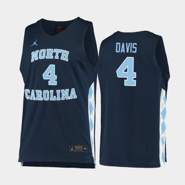 North Carolina Tar Heels Men's Basketball RJ Davis #4 Navy Replica Jersey