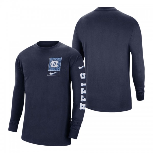 North Carolina Tar Heels Nike Seasonal Max90 2-Hit Long Sleeve T-Shirt Navy