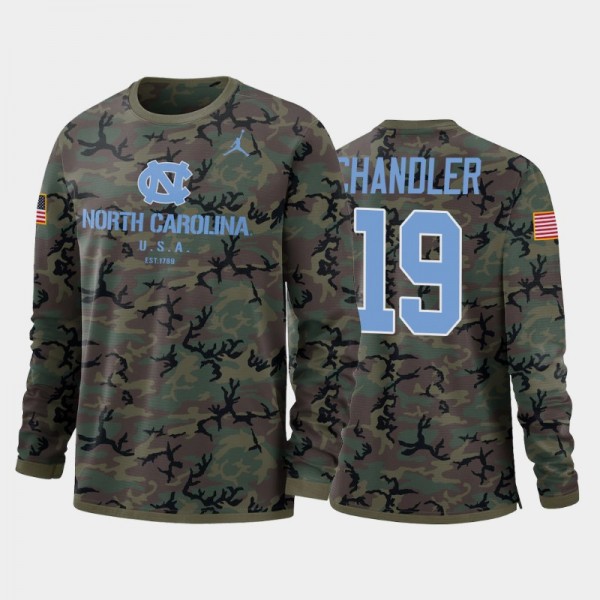 North Carolina Tar Heels College Football Ty Chandler #19 Camo Performance Long Sleeve T-Shirt