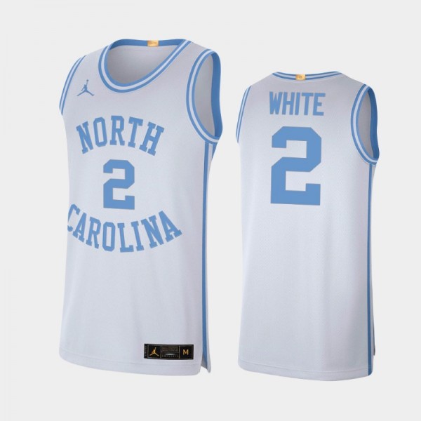 North Carolina Tar Heels Men's Basketball Coby White #2 White Retro Limited Jersey