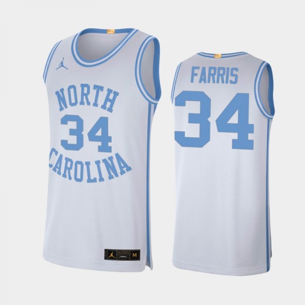 North Carolina Tar Heels Men's Basketball Duwe Farris #34 White Retro Limited Jersey