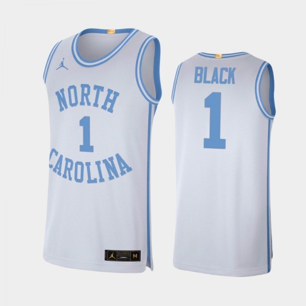 North Carolina Tar Heels Men's Basketball Leaky Black #1 White Retro Limited Jersey