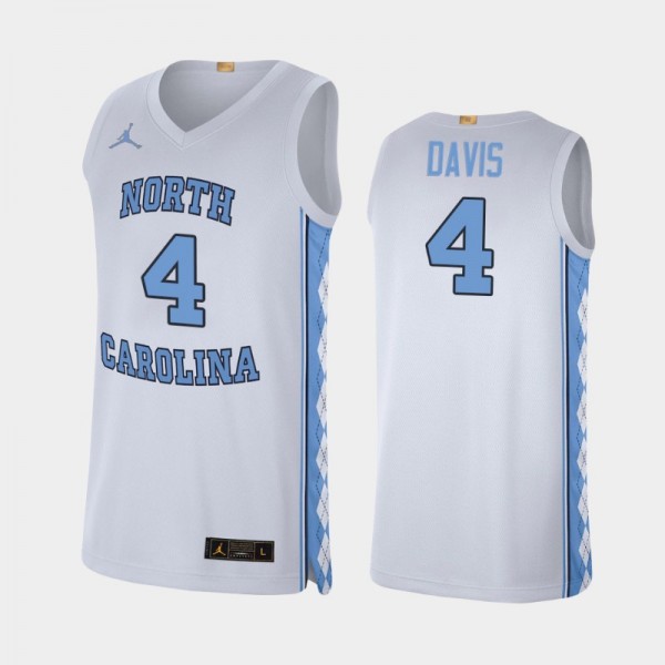North Carolina Tar Heels Men's Basketball RJ Davis #4 White Alumni Limited Jersey