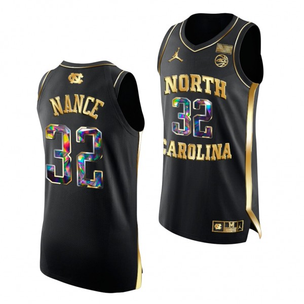 Pete Nance #32 North Carolina Tar Heels Golden Diamond College Basketball Jersey 2022 Black