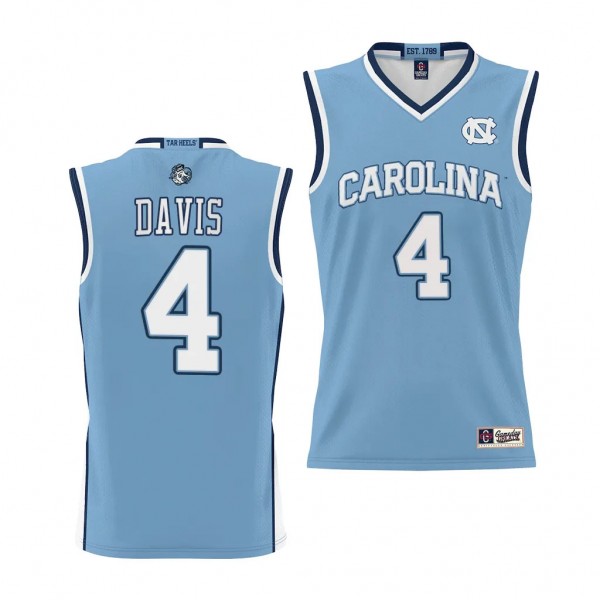 UNC Tar Heels R.J. Davis Blue #4 NIL Basketball Je...