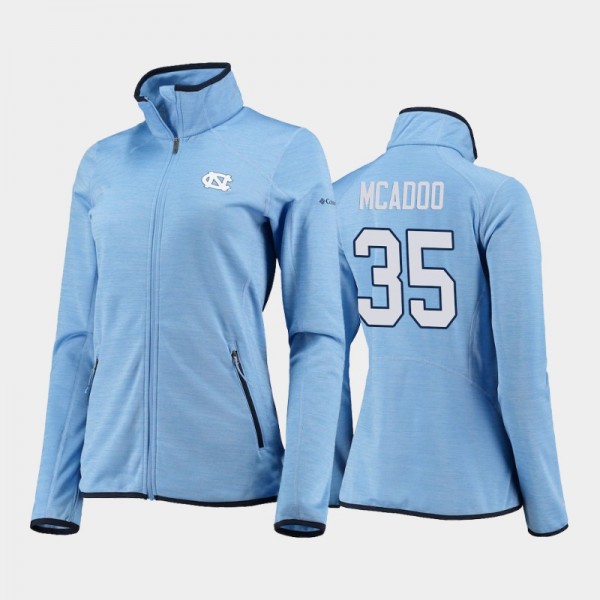 College Basketball Women's #35 North Carolina Tar Heels Ryan McAdoo Sapphire Trail Blue Jacket Full-Zip