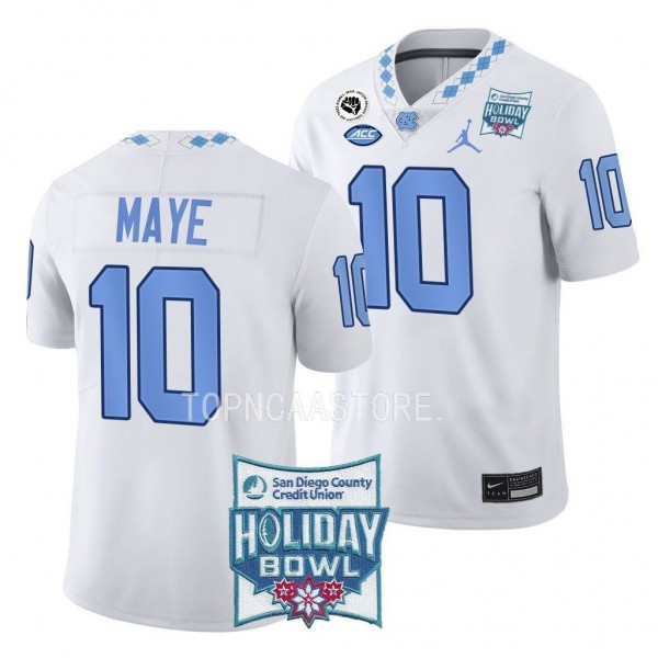 Drake Maye UNC Tar Heels White 2022 Holiday Bowl L...