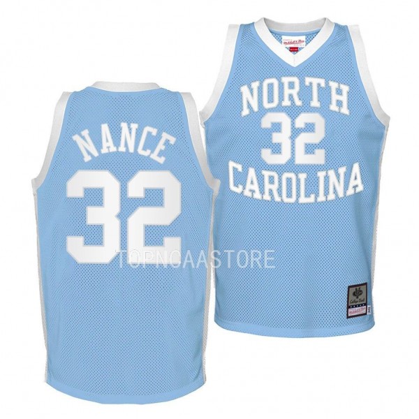 North Carolina Tar Heels Pete Nance Throwback 2022-23 NCAA Basketball Jersey Youth Blue