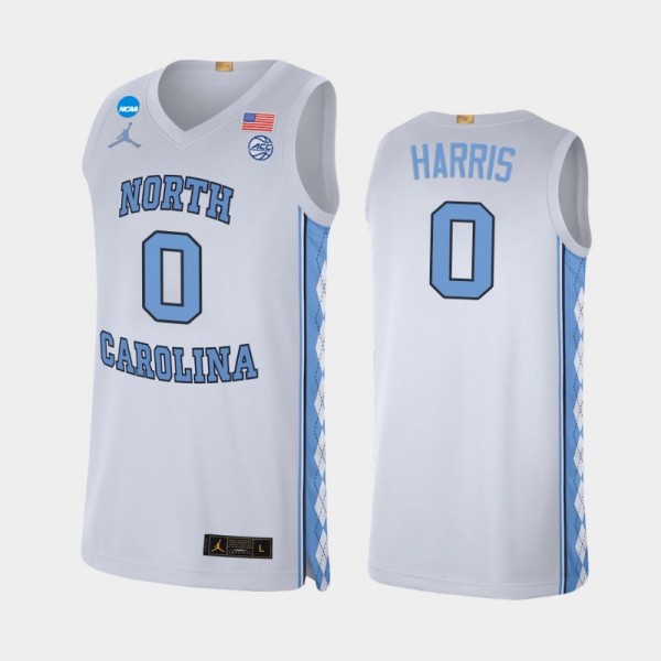 North Carolina Tar Heels College Basketball #0 Anthony Harris White Alumni Limited 2022 March Madness Jersey