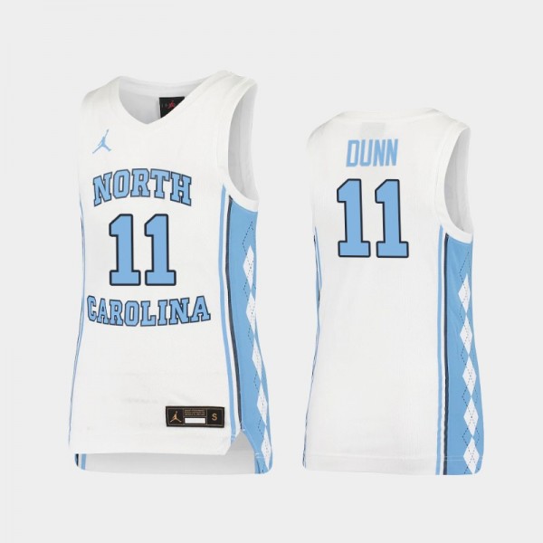 Youth North Carolina Tar Heels College Basketball #11 D'Marco Dunn White Replica Jersey
