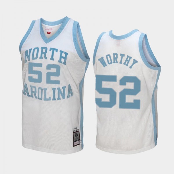 North Carolina Tar Heels College Basketball Retired Player #52 James Worthy White 1983 Authentic Jersey