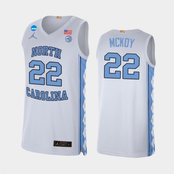 North Carolina Tar Heels College Basketball #22 Justin McKoy White Alumni Limited 2022 March Madness Jersey