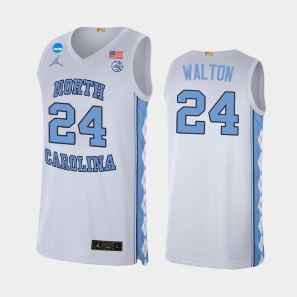 North Carolina Tar Heels College Basketball #24 Kerwin Walton White Alumni Limited 2022 March Madness Jersey
