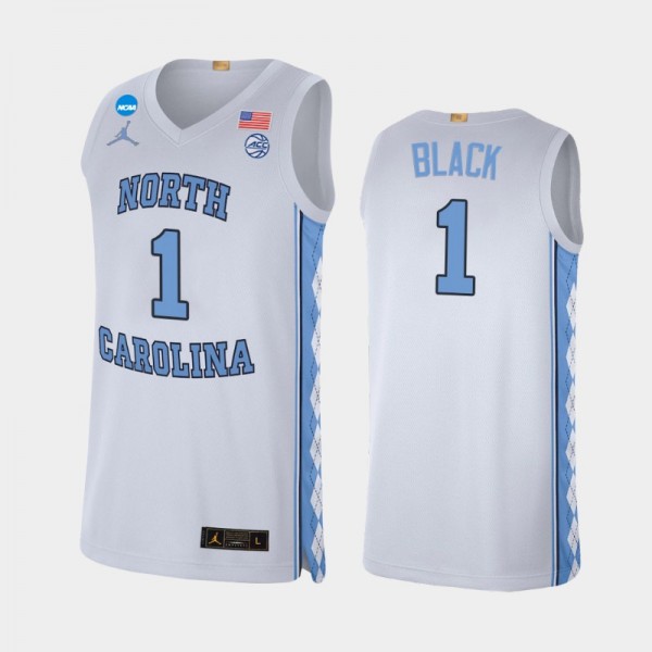 North Carolina Tar Heels College Basketball #1 Leaky Black White Alumni Limited 2022 March Madness Jersey