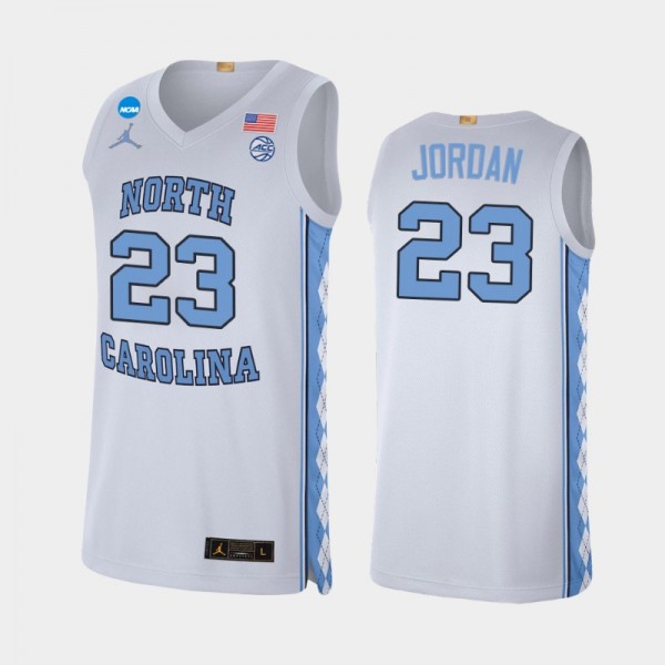 North Carolina Tar Heels College Basketball #23 Michael Jordan White Alumni Limited 2022 March Madness Jersey