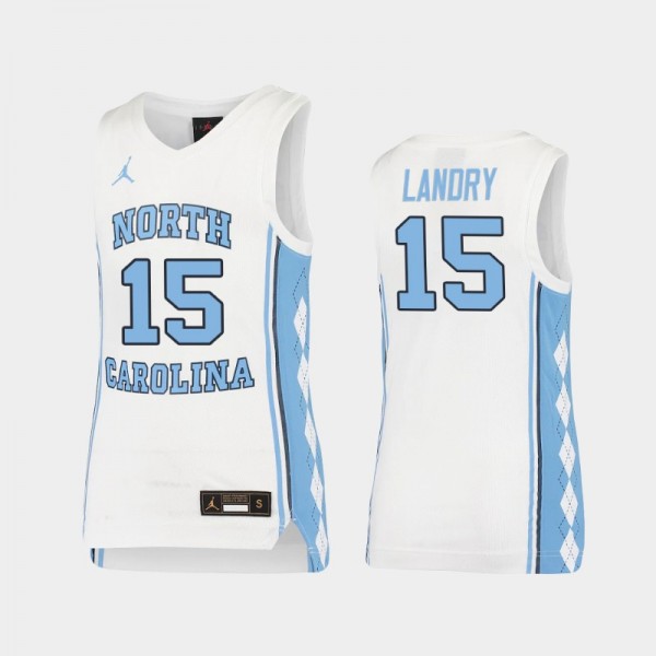 Youth North Carolina Tar Heels College Basketball #15 Rob Landry White Replica Jersey