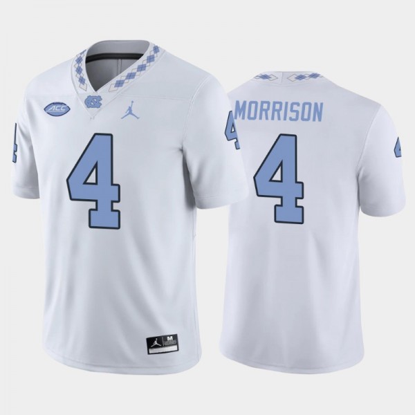 North Carolina Tar Heels College Football #4 Trey Morrison White Game Replica Jersey