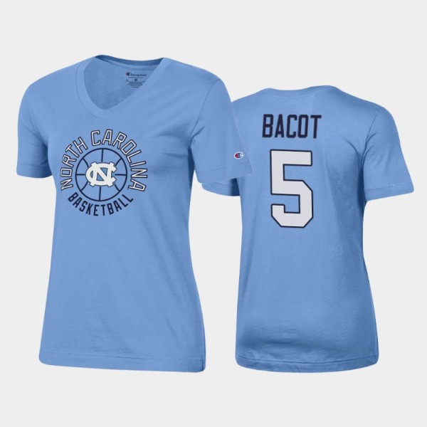 Women's North Carolina Tar Heels College Basketball Armando Bacot V-Neck Blue T-Shirt